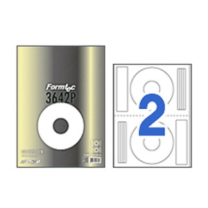 폼텍 CL-3642P CDDVD 미디어용 컬러레이저 라벨 2칸 CD DVD라벨 라벨지 100매