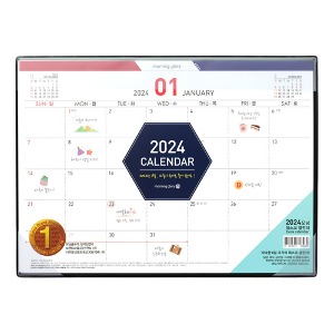 모닝글로리 6000 데스크 캘린더 2024 탁상 달력 PVC 메모 월간 일정 스케줄 계획표